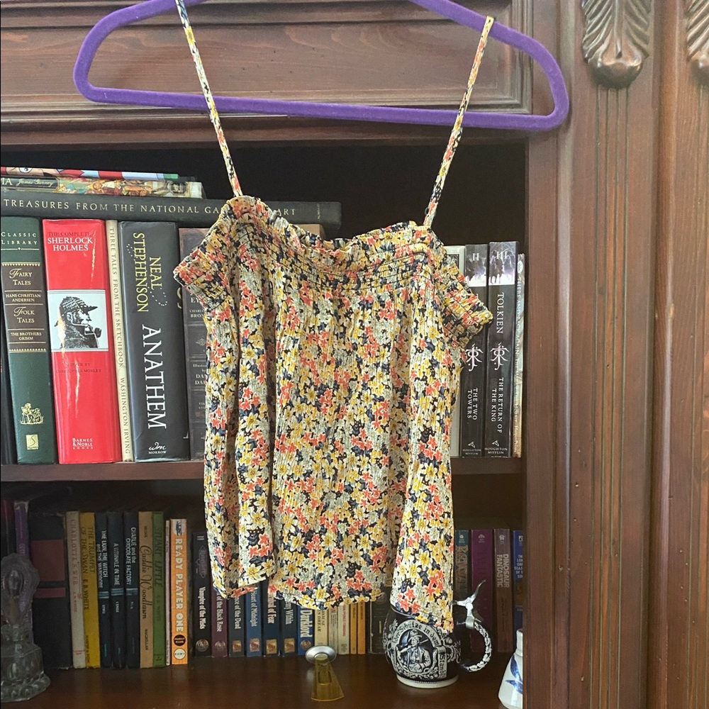 Cropped Floral Swing Top